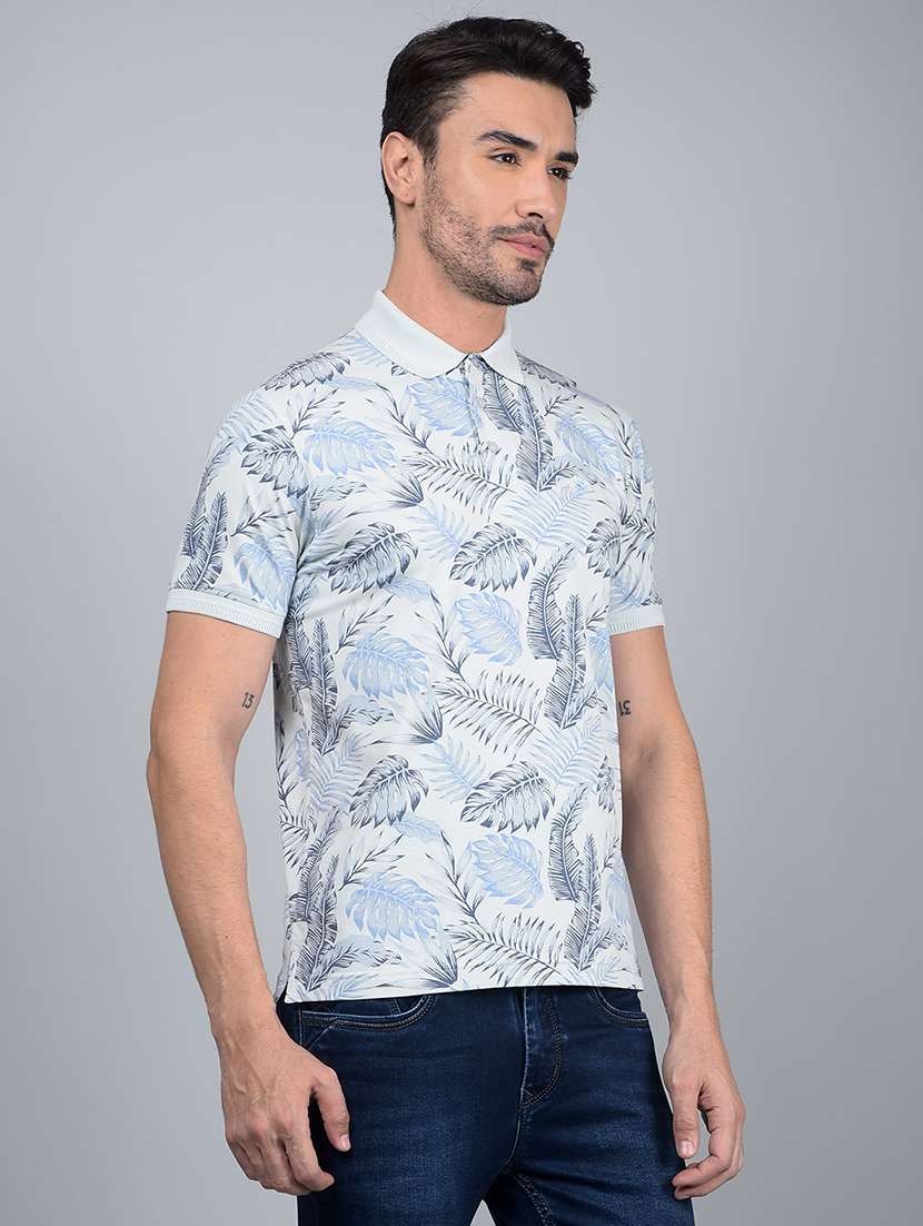 men floral short sleeve slim fit polo t-shirt  - 21854771 -  Standard Image - 2