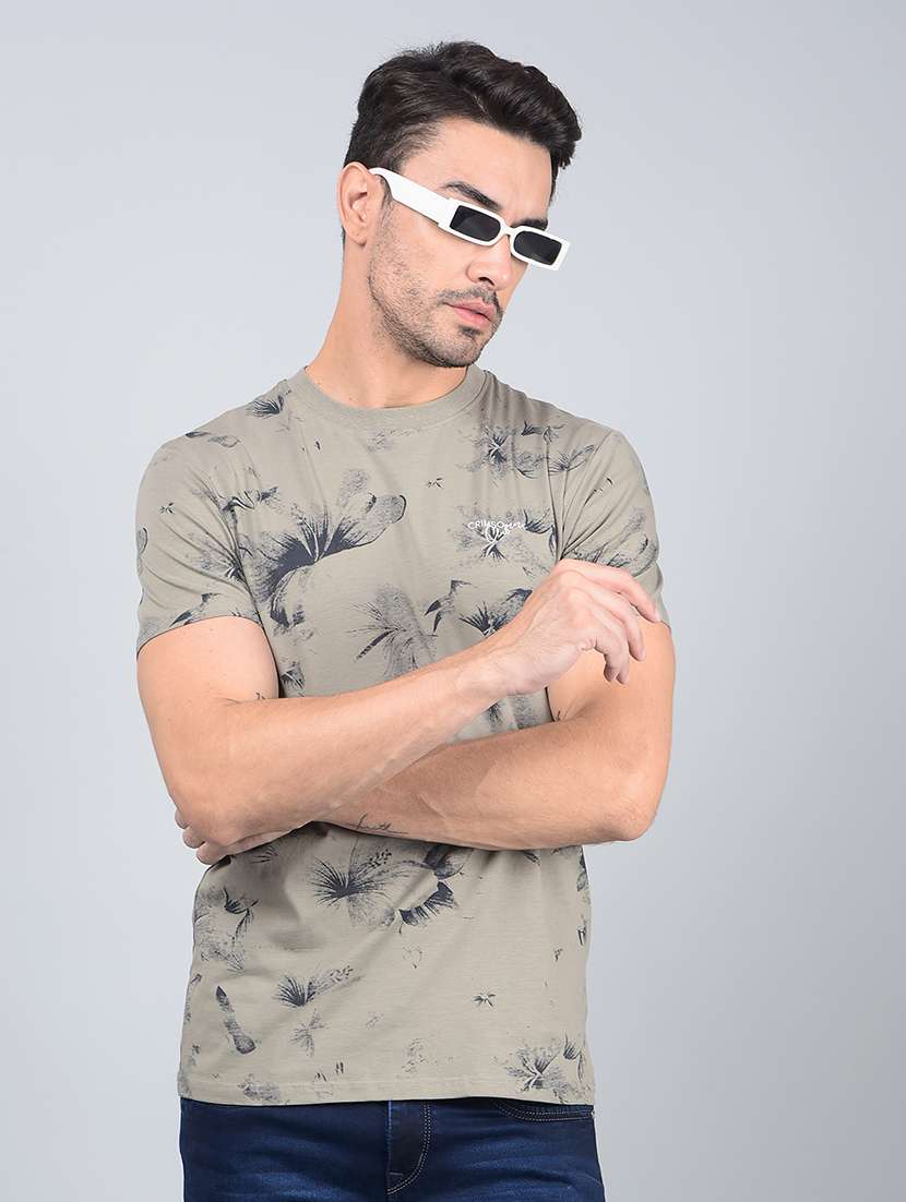 men printed short sleeve slim fit t-shirt 