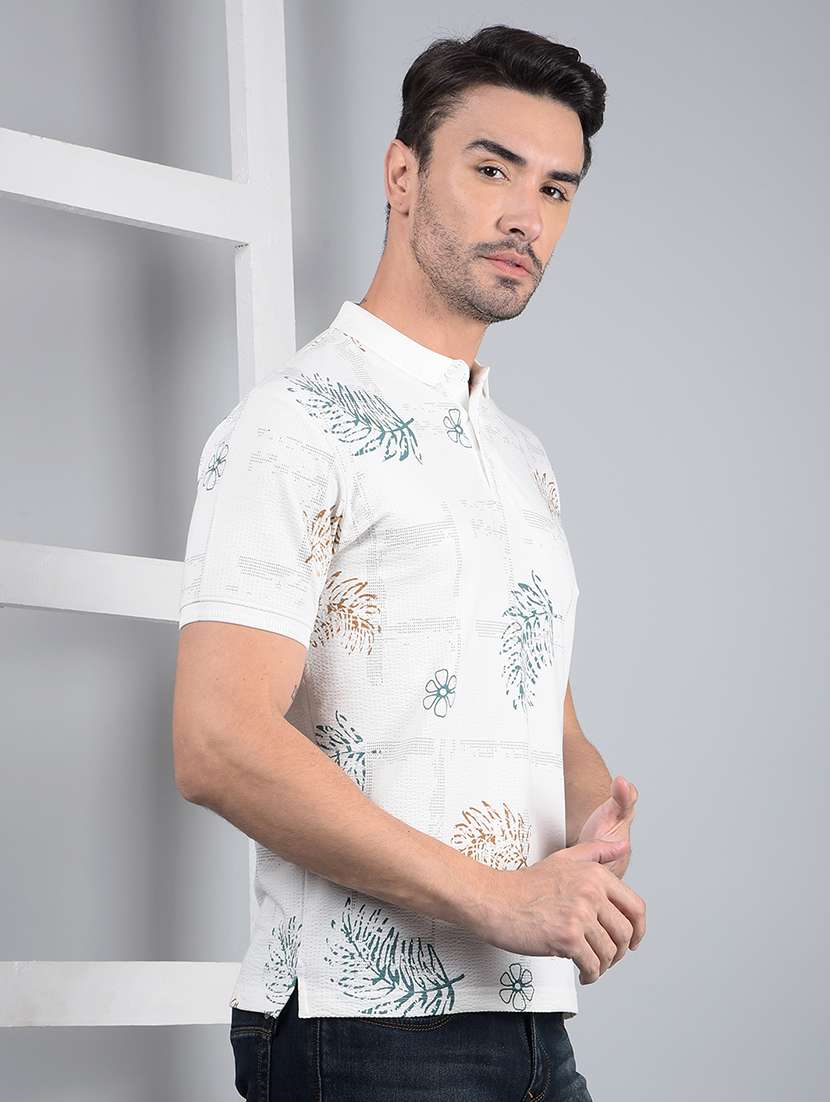 men floral short sleeve slim fit polo t-shirt  - 21854776 -  Standard Image - 2
