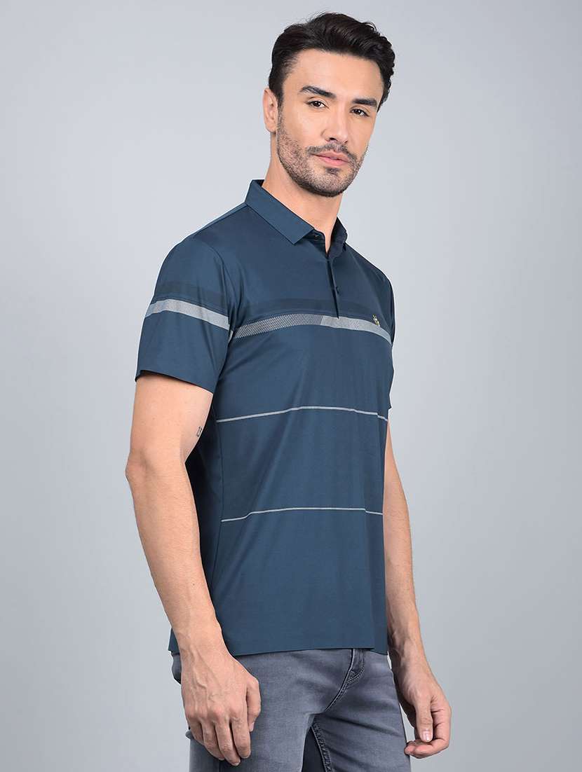 men printed short sleeve slim fit polo t-shirt - 21854798 -  Standard Image - 2