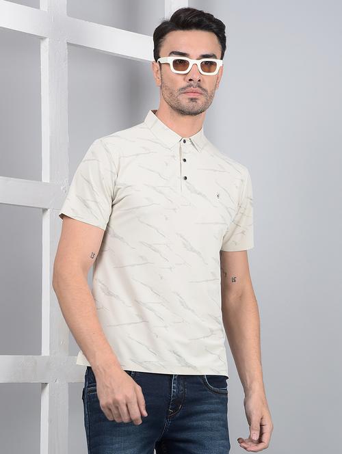 men printed short sleeve slim fit polo t-shirt - 21854801 - Standard Image - 0