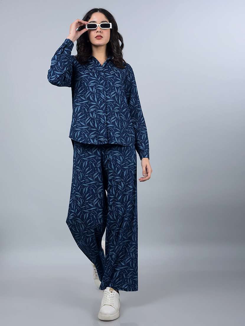 women printed shirt and trouser co-ord set