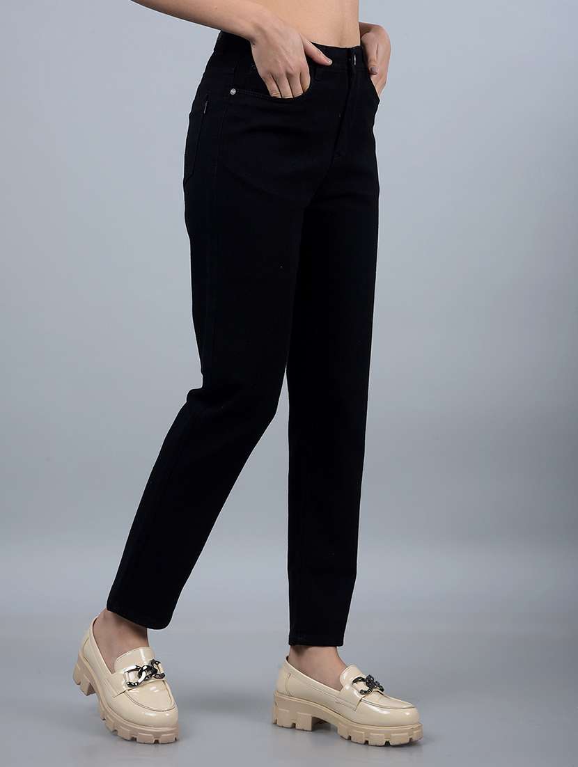 women solid mid rise straight fit jean - 21854819 -  Standard Image - 2