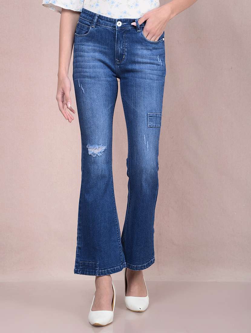 women distressed high rise bootcut jean - 21854826 -  Zoom Image - 0