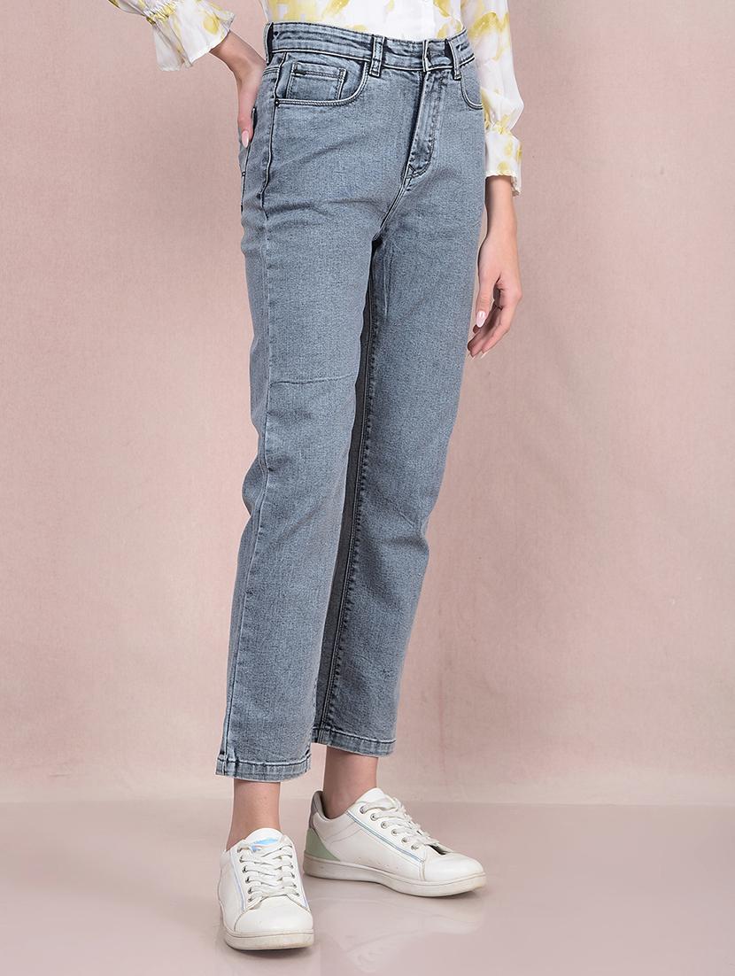 women solid mid rise staight fit jean - 21854829 - Standard Image - 2