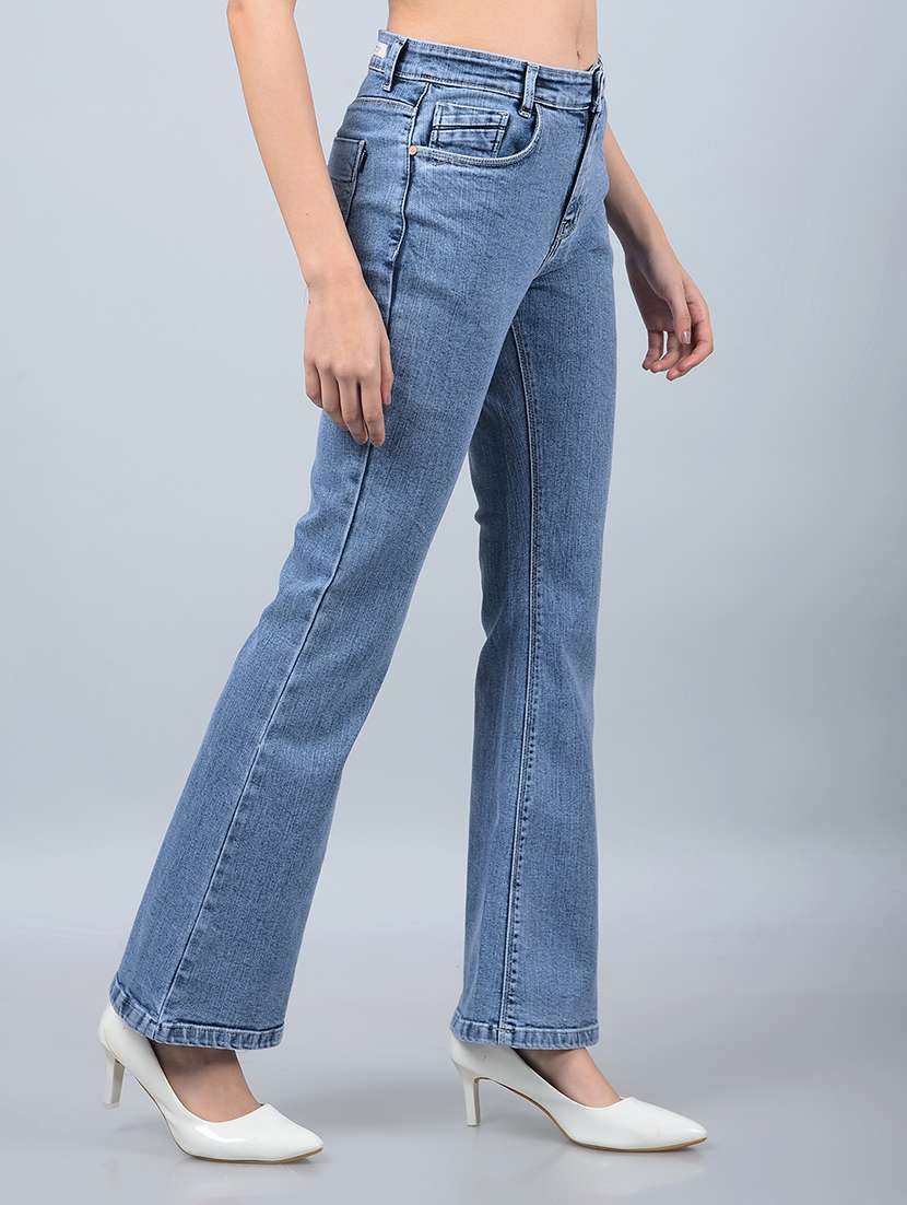 women solid mid rise bootcut jean - 21854838 -  Standard Image - 2
