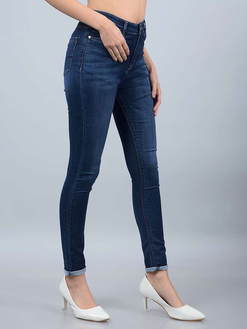 women solid high rise skinny fit jean - 21854839 -  Standard Image - 2