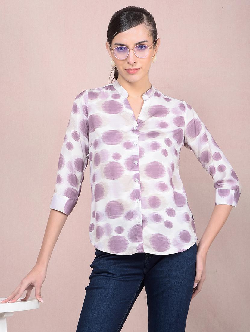 women printed mandarin neck regular shirt - 21854874 - Zoom Image - 0