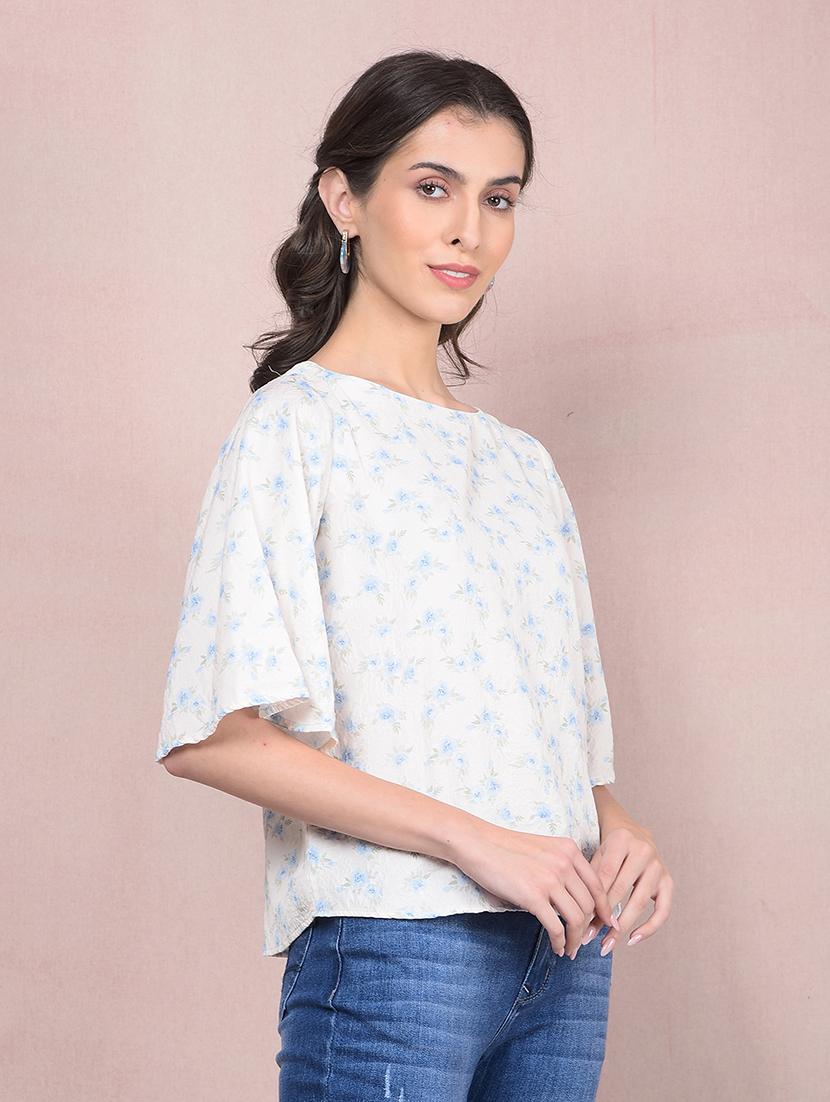 women floral printed flared sleeves regular top - 21854911 - Standard Image - 2