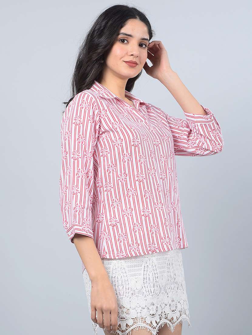women printed collared regular top - 21854931 -  Standard Image - 2