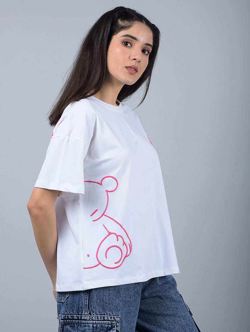 women printed short sleeves oversized t-shirt - 21854944 - Standard Image - 2