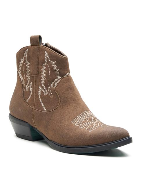 women brown ankle length boot - 21854960 - Standard Image - 0