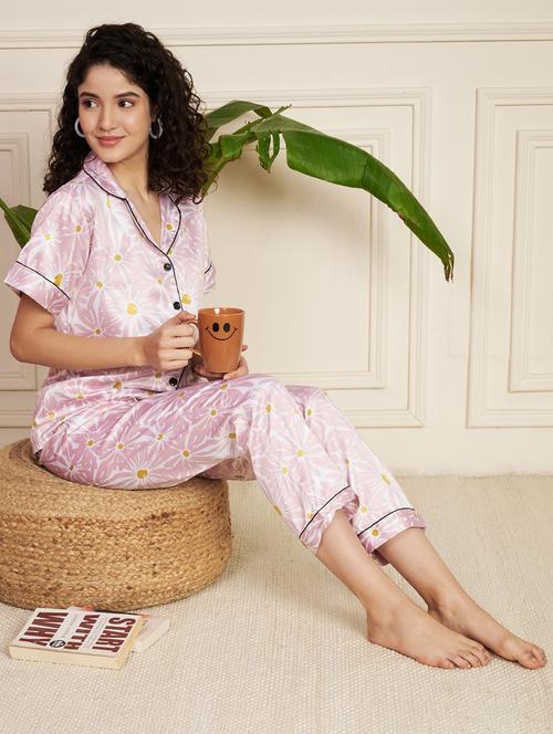 women printed nightwear pyjama set - 21854979 - Standard Image - 0