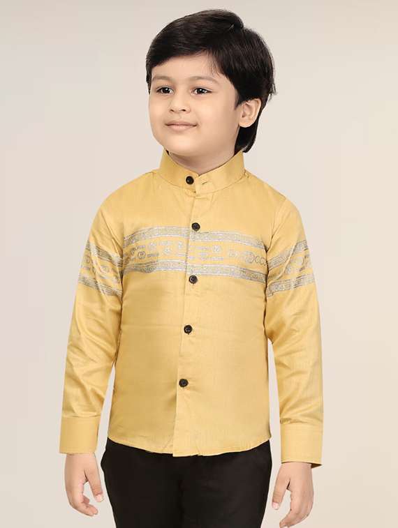 boys printed long sleeve casual shirt