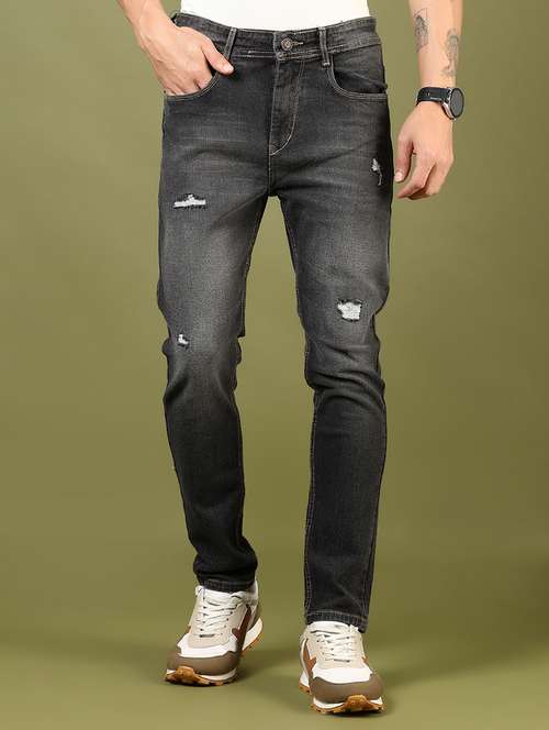 men grey mid rise ankle length jeans - 21855147 -  Standard Image - 0