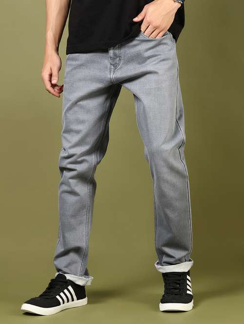 men grey mid rise full length jeans - 21855150 -  Standard Image - 0