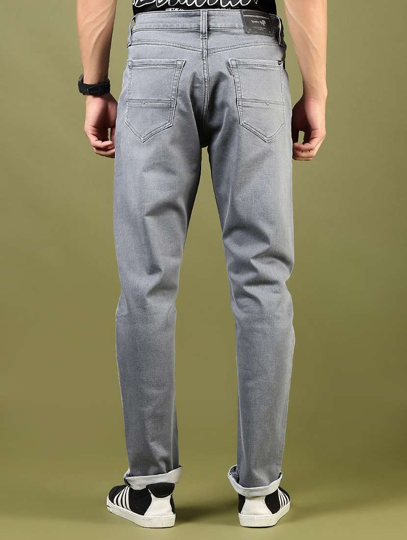 men grey mid rise full length jeans - 21855150 -  Standard Image - 2