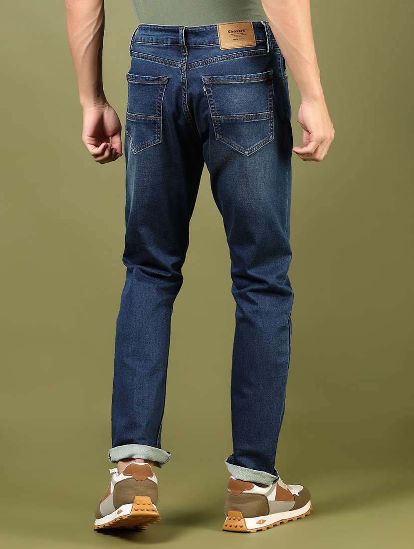 men plain mid rise full length denim jeans - 21855171 -  Standard Image - 2