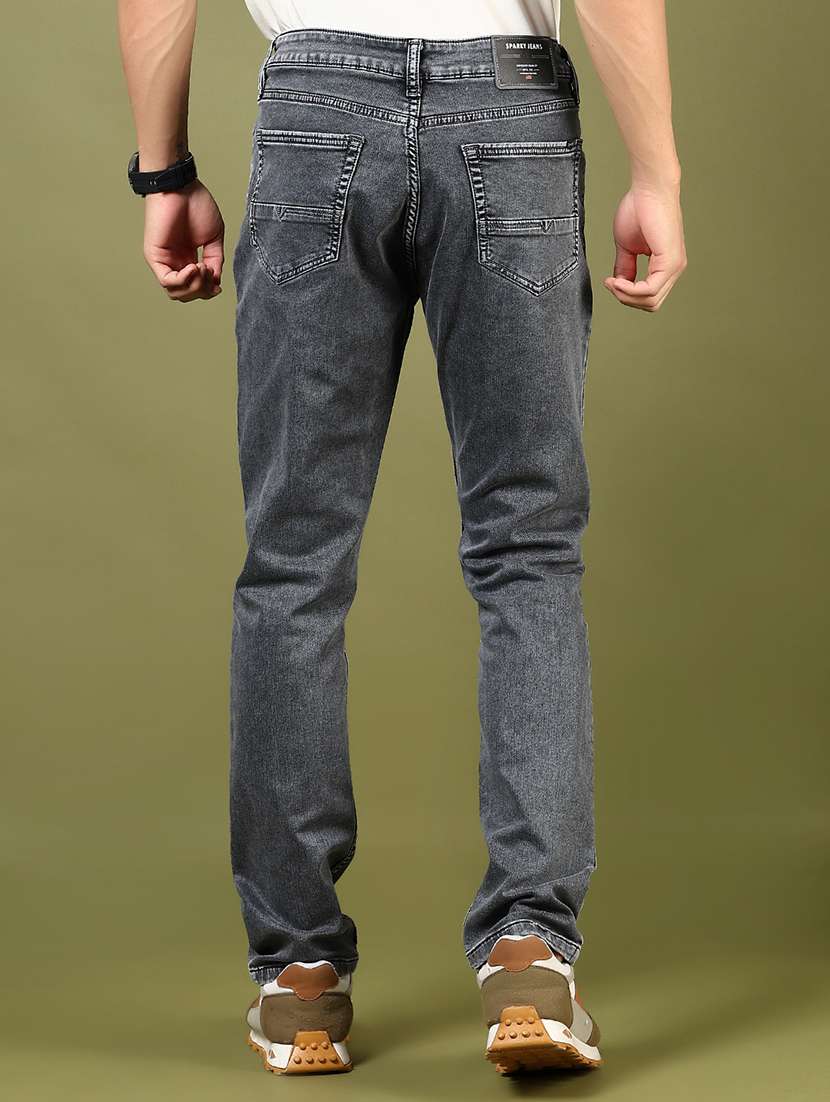 men plain mid rise full length denim jeans - 21855179 -  Standard Image - 2
