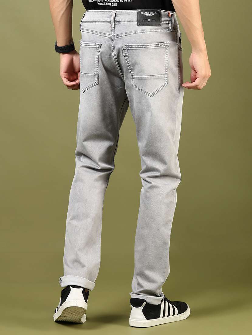 men plain mid rise full length denim jeans - 21855180 -  Standard Image - 2