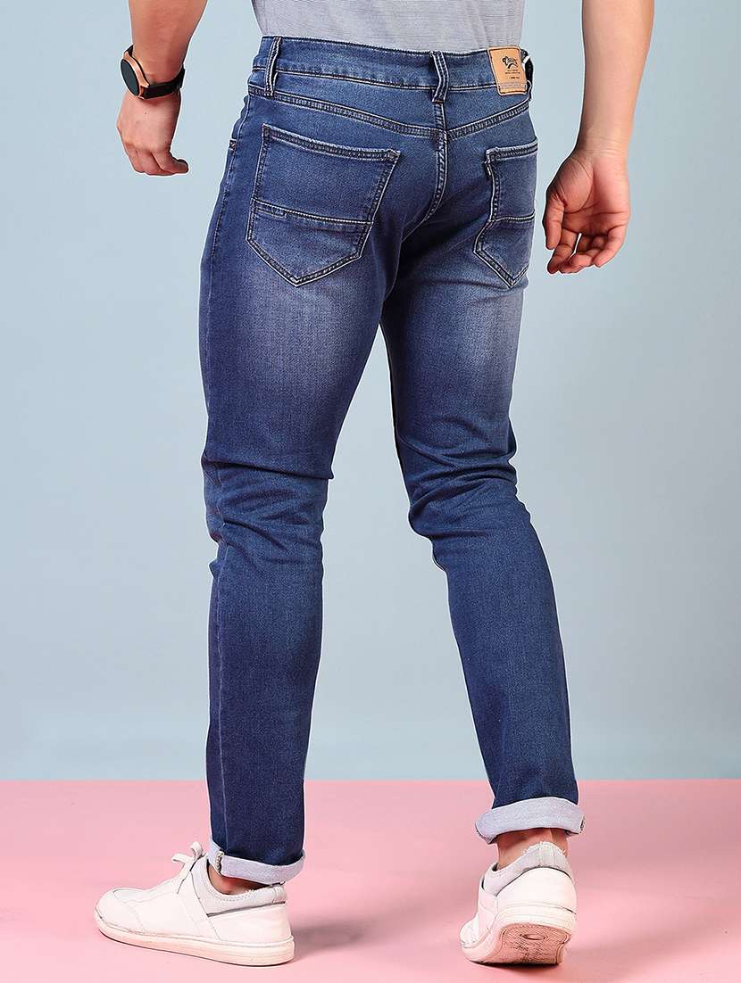 men washed mid rise full length denim jeans - 21855198 -  Standard Image - 2
