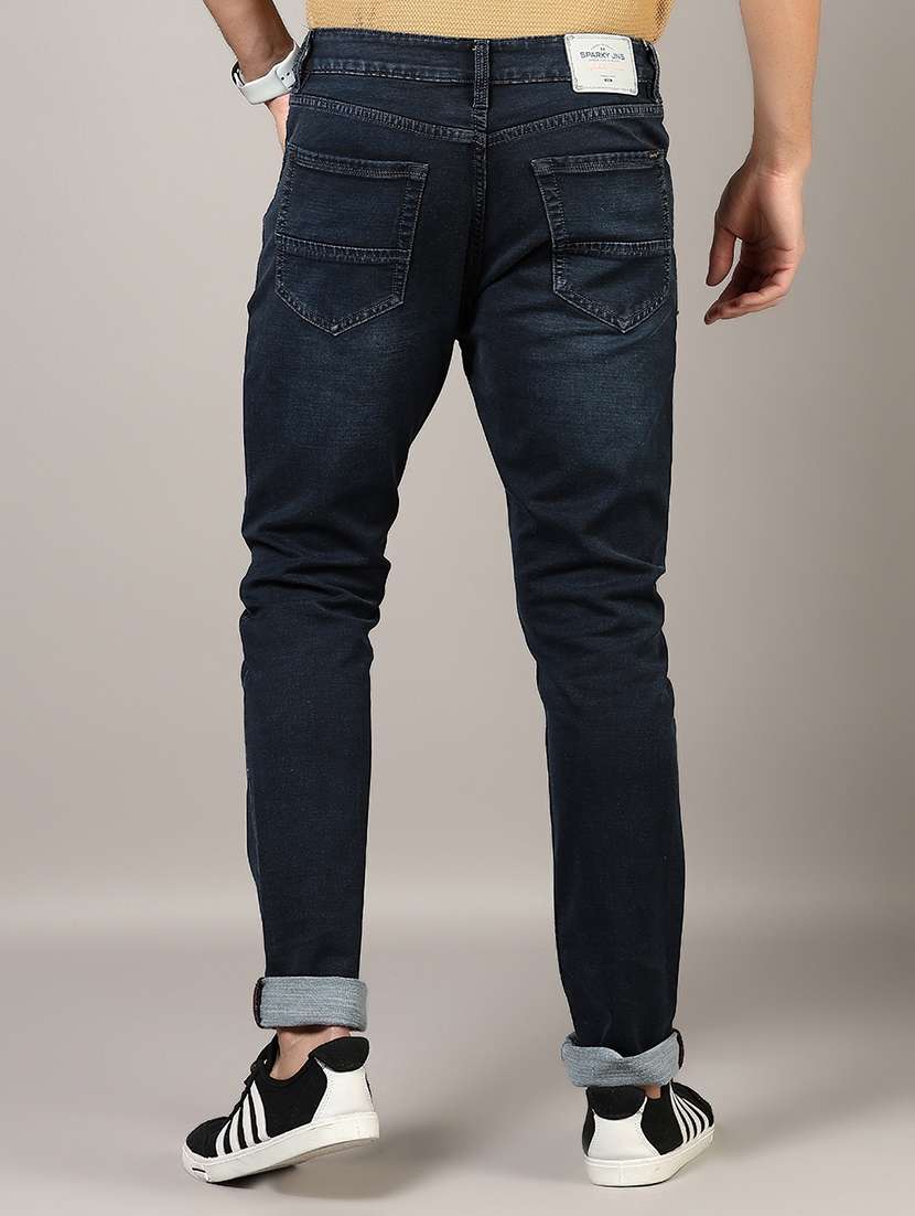 men washed mid rise full length denim jeans - 21855205 - Standard Image - 2