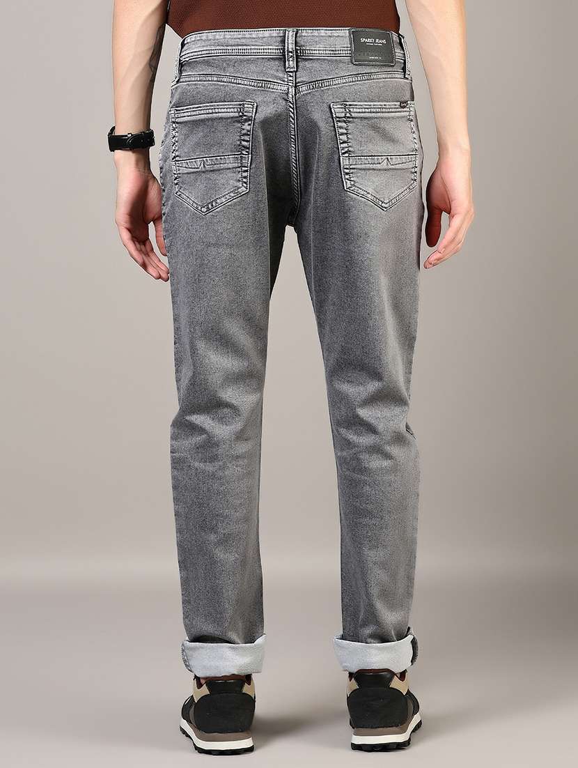 men plain mid rise full length denim jeans - 21855212 -  Standard Image - 2