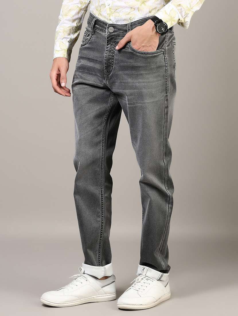 men washed mid rise full length denim jeans - 21855214 -  Standard Image - 2