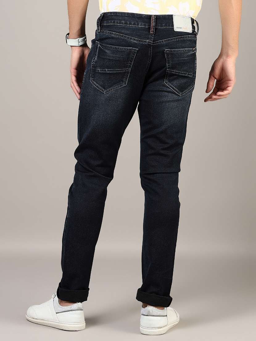 men washed mid rise full length denim jeans - 21855215 - Standard Image - 2