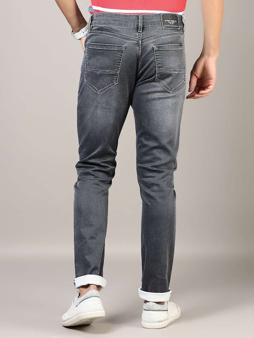 men washed mid rise full length denim jeans - 21855225 -  Standard Image - 2
