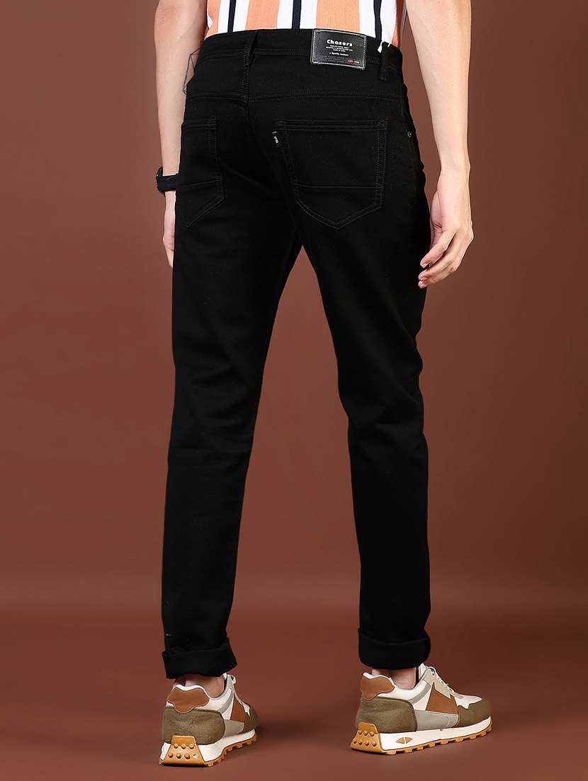 men plain mid rise full length denim jeans - 21855238 -  Standard Image - 2