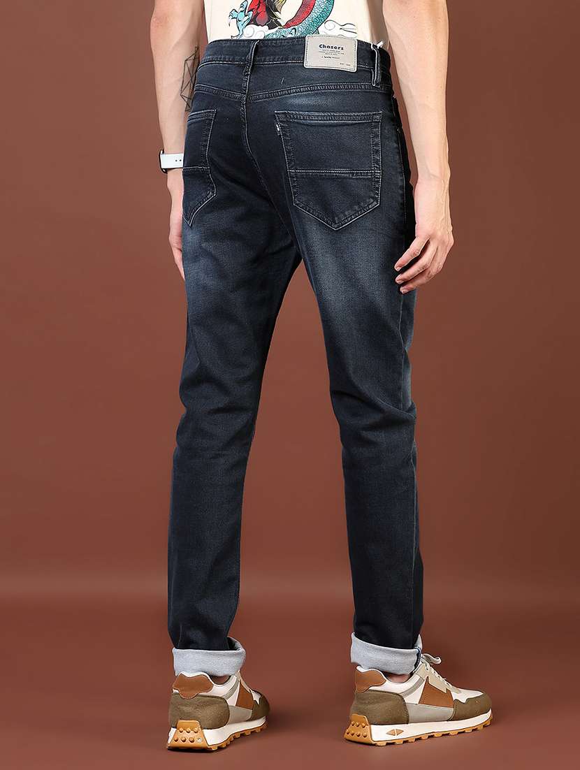 men washed mid rise full length denim jeans - 21855261 - Standard Image - 2