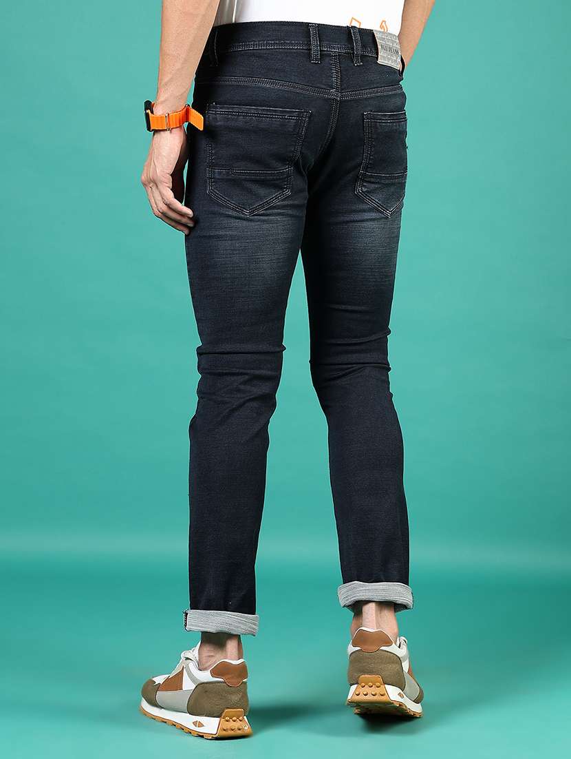 men washed mid rise full length denim jeans - 21855290 -  Standard Image - 2