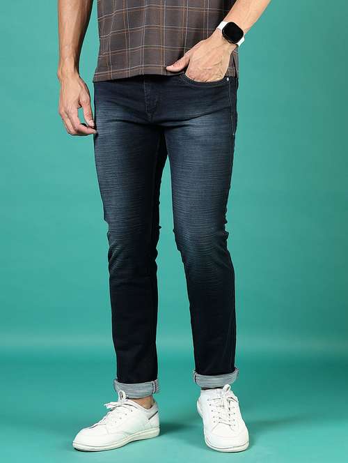 men washed mid rise full length denim jeans - 21855294 -  Standard Image - 0