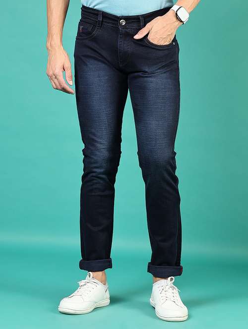 men washed mid rise full length denim jeans - 21855303 -  Standard Image - 0