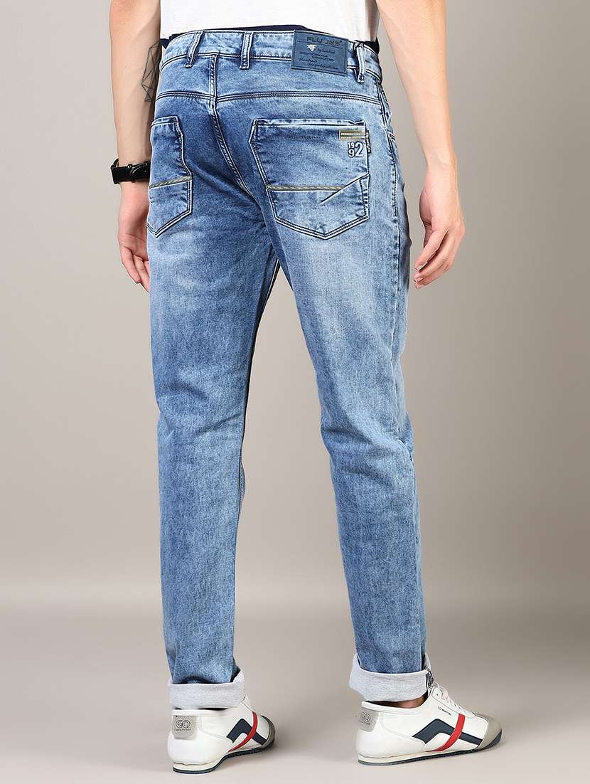 men washed mid rise full length denim jeans - 21855319 -  Standard Image - 2