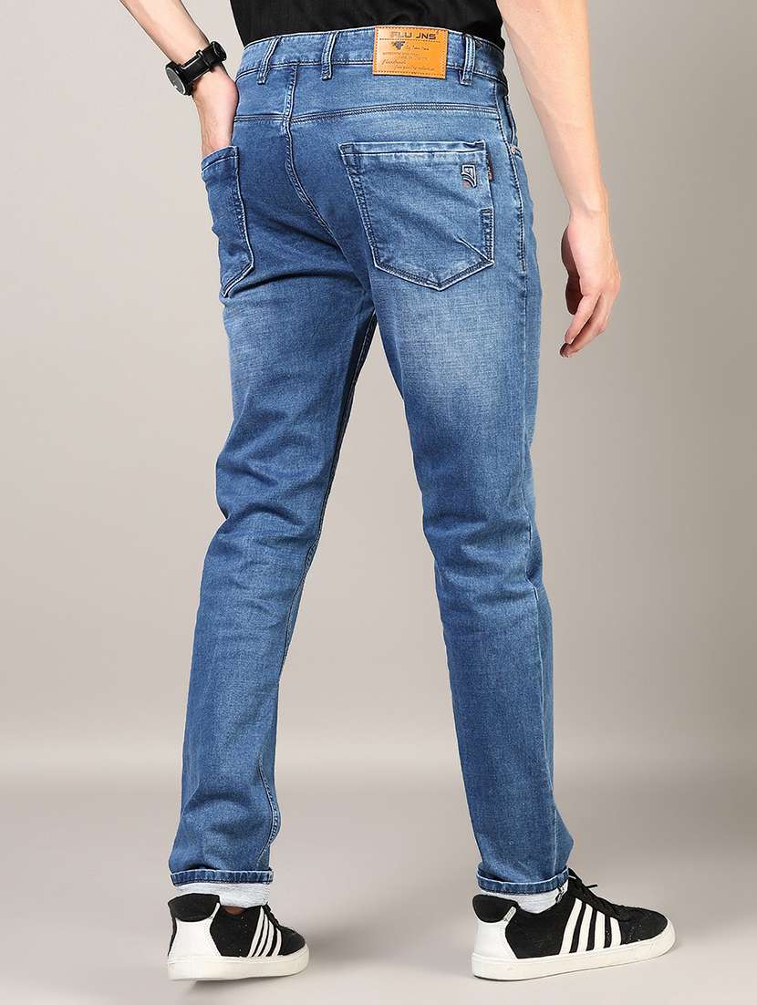 men washed mid rise full length denim jeans - 21855322 -  Standard Image - 2