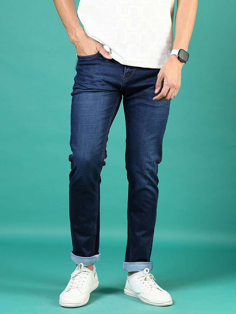 men washed mid rise full length denim jeans - 21855323 -  Standard Image - 2