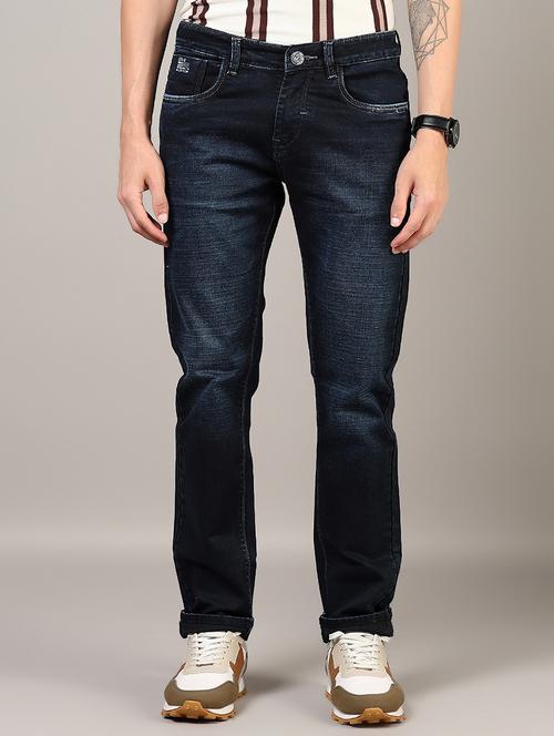 men washed mid rise full length denim jeans - 21855329 -  Standard Image - 0