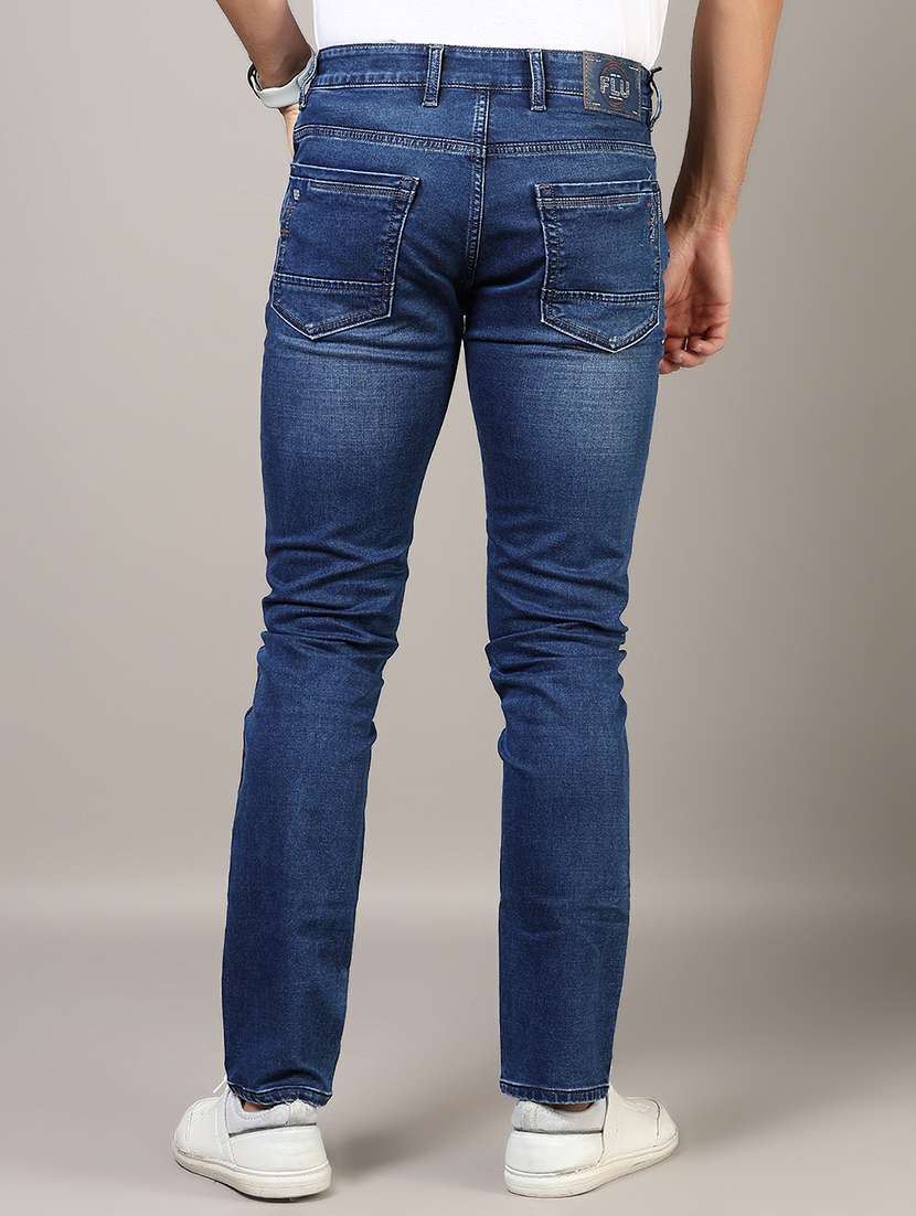 men washed mid rise full length denim jeans - 21855331 - Standard Image - 2