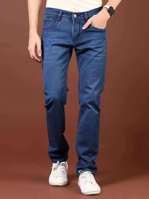 men washed mid rise full length denim jeans - 21855339 -  Standard Image - 0
