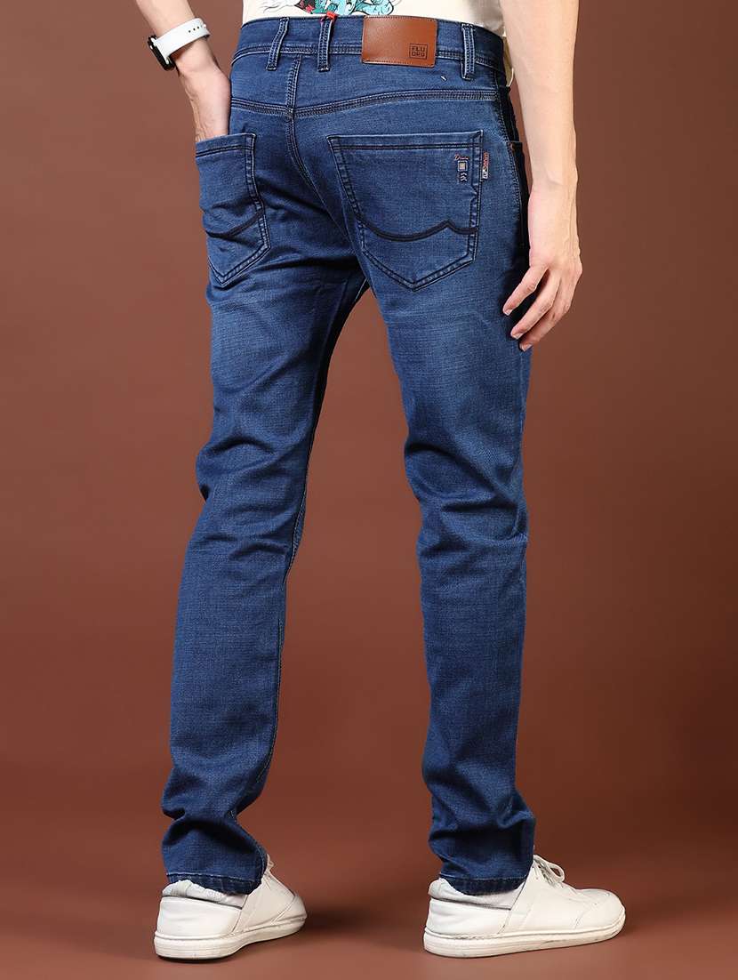 men washed mid rise full length denim jeans - 21855339 - Standard Image - 2