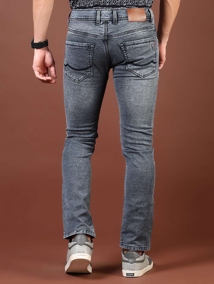 men washed mid rise full length denim jeans - 21855340 -  Standard Image - 2
