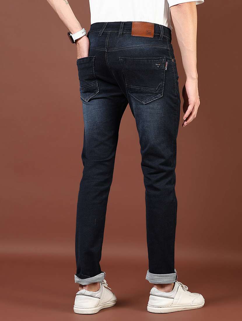 men washed mid rise full length denim jeans - 21855343 - Standard Image - 2