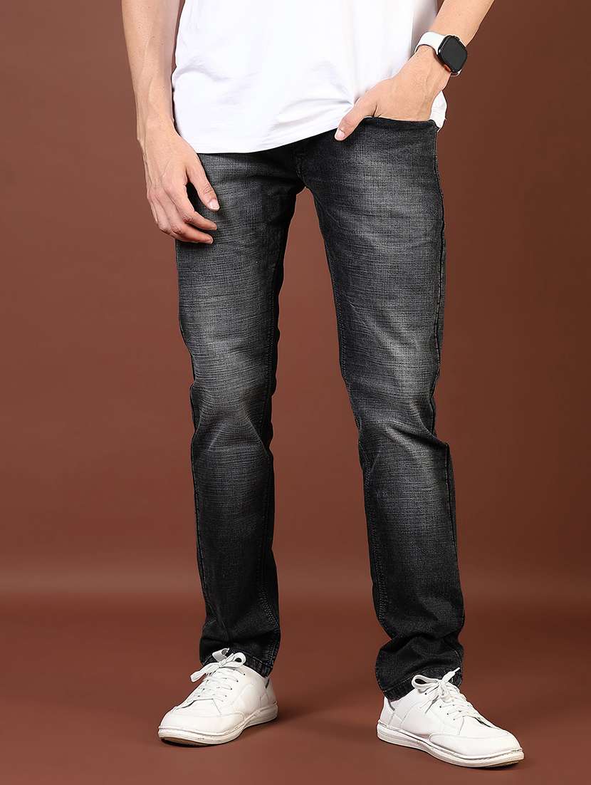 men washed mid rise full length denim jeans - 21855345 - Zoom Image - 0