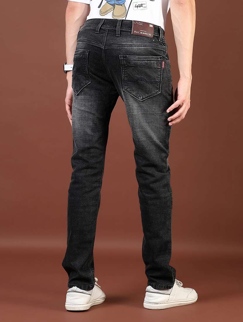 men washed mid rise full length denim jeans - 21855345 - Standard Image - 2