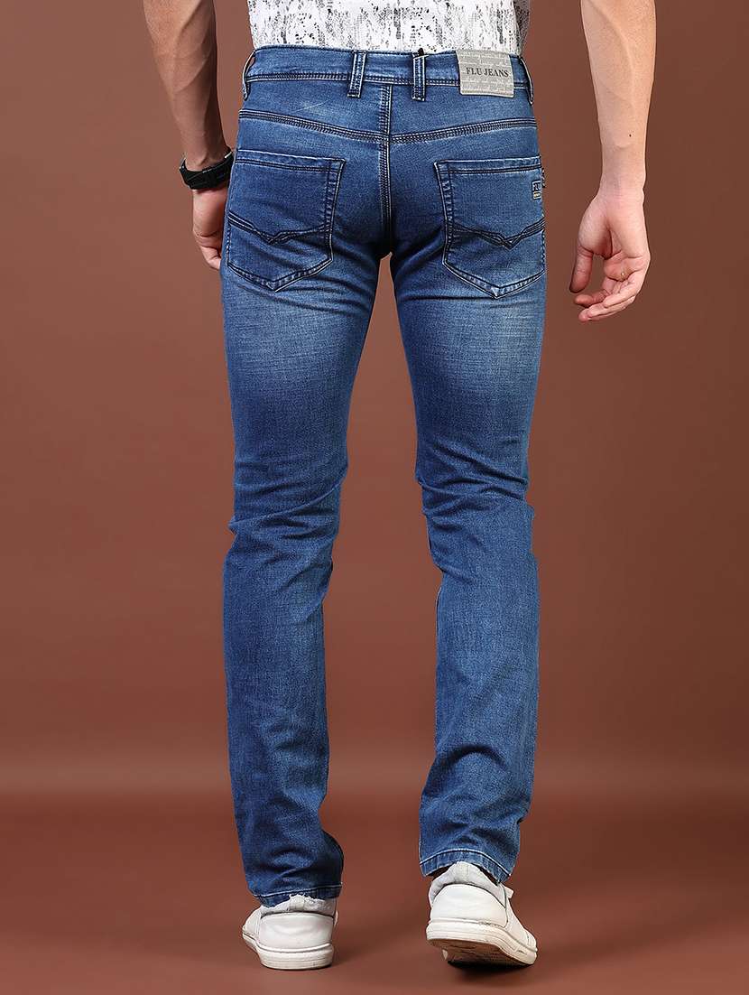 men washed mid rise full length denim jeans - 21855350 -  Standard Image - 2