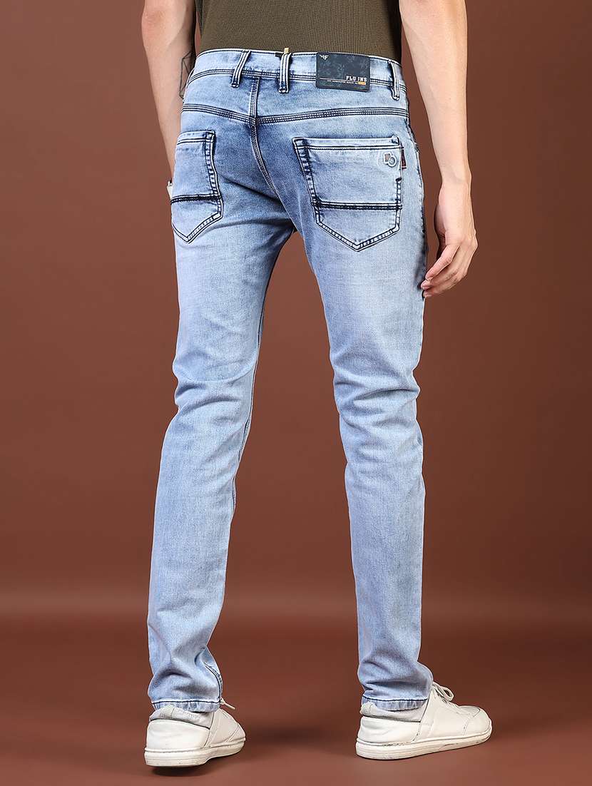 men washed mid rise full length denim jeans - 21855354 -  Standard Image - 2