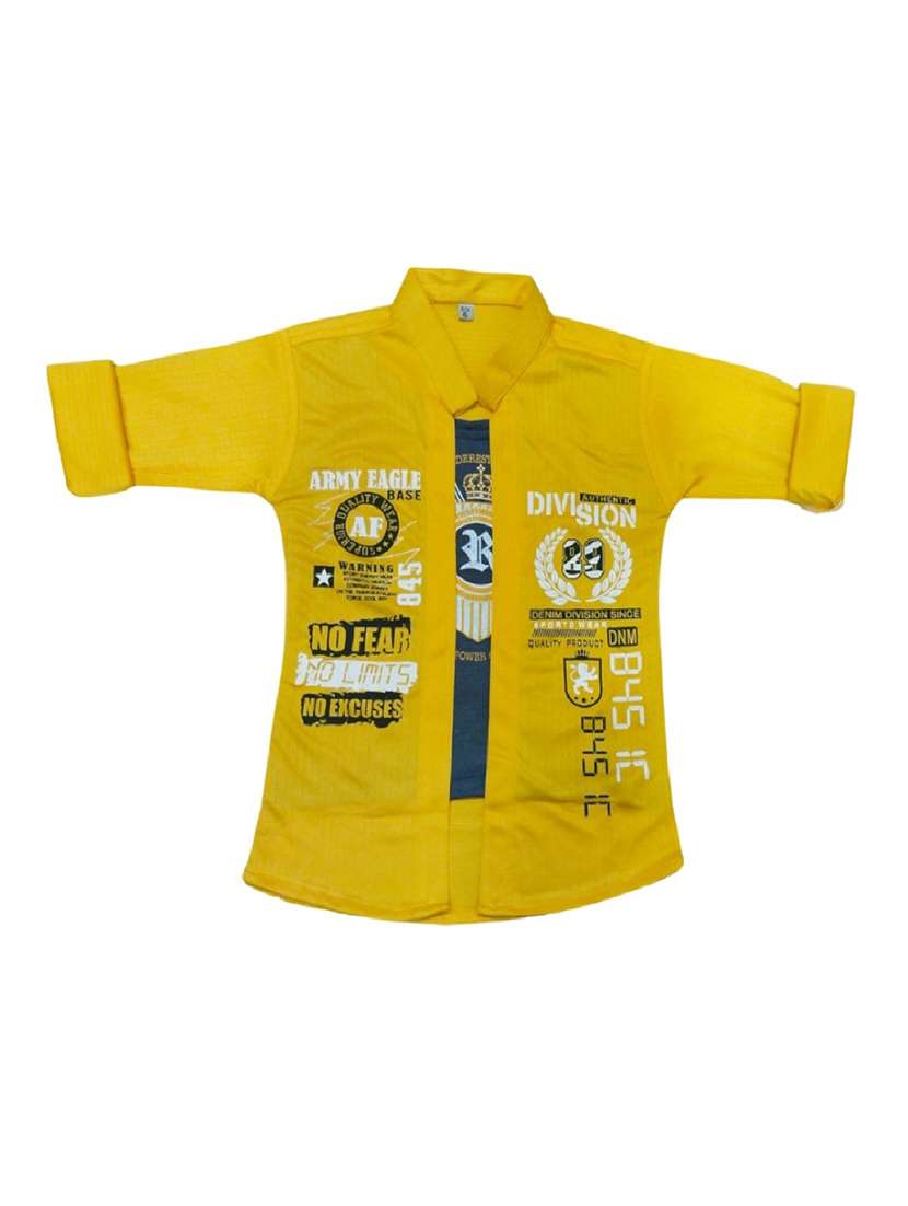 boys printed jacket with attached t-shirt