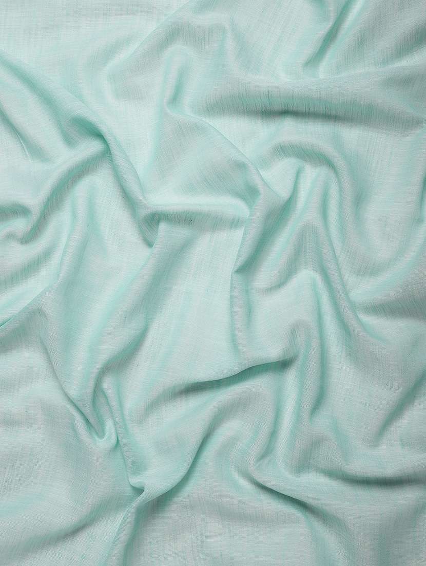 women turquoise plain saree with blouse - 21855570 -  Standard Image - 7